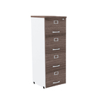 Arquivo De Madeira 4 Gavetas Pandin P25 - Walnut/branco