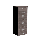 Arquivo De Madeira 4 Gavetas Pandin P25 - Walnut/preto