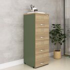 Arquivo Madeira 04 Gavetas Of04gp25 Salvia/noce Naturalle