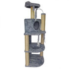 Arranhador Grande Para Gatos Top Toca Cinza 3 Andares