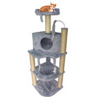 Arranhador Grande Para Gatos Top Toca Cinza 3 Andares