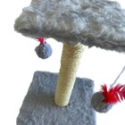 Arranhador Para Gato 2 Bases Com Brinquedo Duplo Ld Pet  Cinza