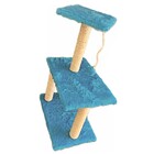 Arranhador Para Gatos 3 Bases Com Bolinha Ld Pet  Azul