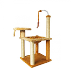 Arranhador Para Gatos 47x86 Cm Com Cesto E Mola Caramelo E Be