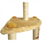 Arranhador Para Gatos De Canto Peluciado 86x47 Cm Bege E Cara