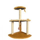 Arranhador Para Gatos De Canto Peluciado 86x47 Cm Bege E Cara