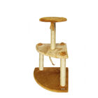 Arranhador Para Gatos De Canto Peluciado 86x47 Cm Bege E Cara