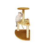 Arranhador Para Gatos De Canto Peluciado 86x47 Cm Bege E Cara