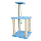 Arranhador Para Gatos Peluciado Brinquedo Azul Lilies Móveis