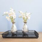 Arranjo Artificial De Flores Campo No Vaso Prateado Pequeno -