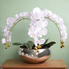 Arranjo Com Três Flores De Orquídeas Brancas Artificiais No V