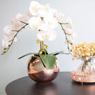 Arranjo Com Três Orquídeas Artificiais Brancas No Vaso Rose G