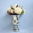 Arranjo De Hortênsias E Rosas Artificial No Vaso Prateado Dec