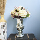 Arranjo De Hortênsias E Rosas Artificial No Vaso Prateado Dec