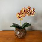 Arranjo De Orquídea Rosa Tigre Centro De Mesa No Vaso Transpa