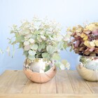 Arranjo Folhas Artificiais De Eucalipto No Vaso Rose Gold Gra