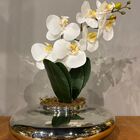 Arranjo Grande Centro De Mesa Orquídea Branca Artificial Vaso