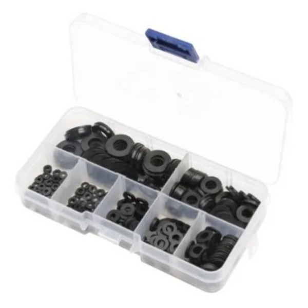 Arruelas De Nylon Várias Medidas 350pçs + Estojo