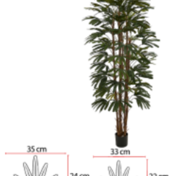 Árvore Artificial Palmeira Raphis C/pote X81 Verde 2,10cm