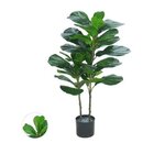Árvore De Ficus Lyrata Média Verde Planta Artificial Único