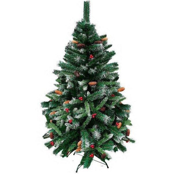Árvore De Natal Decorada Alpina Nevada Pinheiro Verde 180cm 6