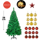 Árvore De Natal Dinamarca 210cm 860 Galhos Com Acessorios E P