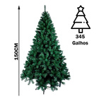 Árvore De Natal Pinheiro Dinamarca 1,50m 345 Galhos Decoração