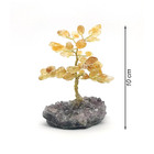 Árvore De Pedra Citrino Base Ametista 10cm - Prosperidade