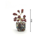 Árvore De Pedra Jaspe Vermelho Base Mix De Cristais 9cm