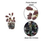 Árvore De Pedra Jaspe Vermelho Base Mix De Cristais 9cm