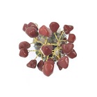 Árvore De Pedra Jaspe Vermelho Base Mix De Cristais 9cm