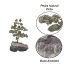 Árvore De Pedra Pirita Base Ametista 10cm - Sucesso