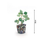 Árvore De Pedra Quartzo Verde Base Mix De Cristais 9cm