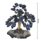 Árvore De Pedra Sodalita Base Ametista Tronco Dourado 13cm