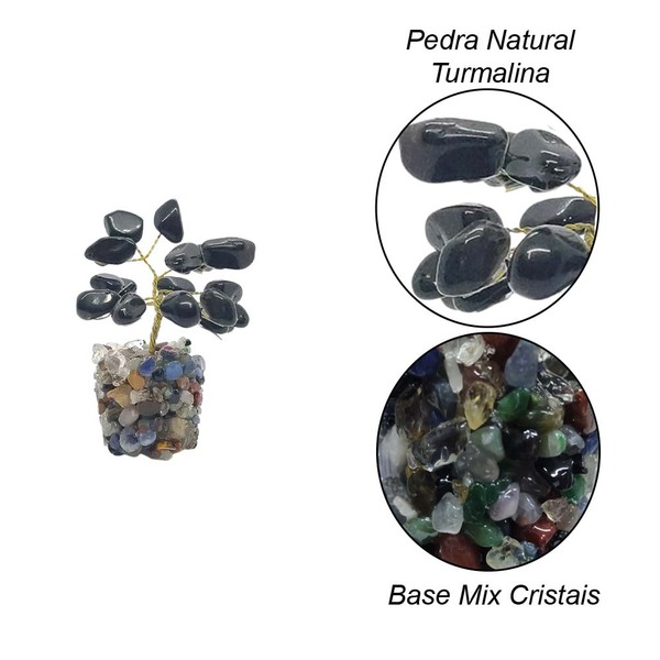 Arvore De Pedra Turmalina Base Mix De Cristais 9cm Leroy Merlin