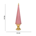 Árvore Decorativa De Natal Em Resina Rosa E Dourado 45 Cm F04