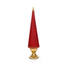 Árvore Decorativa De Natal Em Resina Vermelho E Dourado 24x6