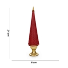 Árvore Decorativa De Natal Em Resina Vermelho E Dourado 24x6