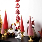 Árvore Decorativa De Natal Em Resina Vermelho E Dourado 34x8