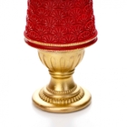 Árvore Decorativa De Natal Em Resina Vermelho E Dourado 35 Cm