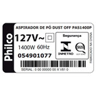 Aspirador De Pó Philco Dust Off 2 Em 1 Filtro Hepa 1400w  Pas