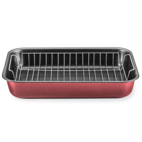 Assadeira Antiaderente Alta Nº3 Cereja Com Grelha Mta Cód. 89