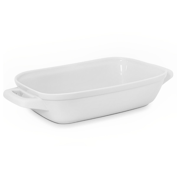 Assadeira De Cerâmica Retangular Com Alça  2.7 Litros Branca