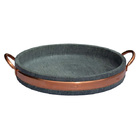 Assadeira De Pedra Sabão Com Alça De Cobre  25 0 Cm