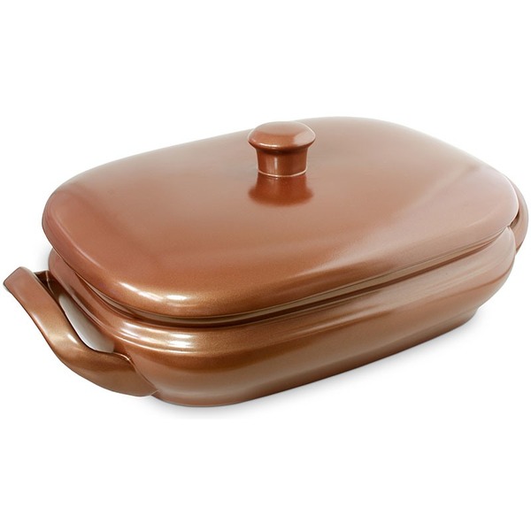 Assadeira Média C/tampa 20,0x29,5cm 3000ml - Ceraflame - Cobre