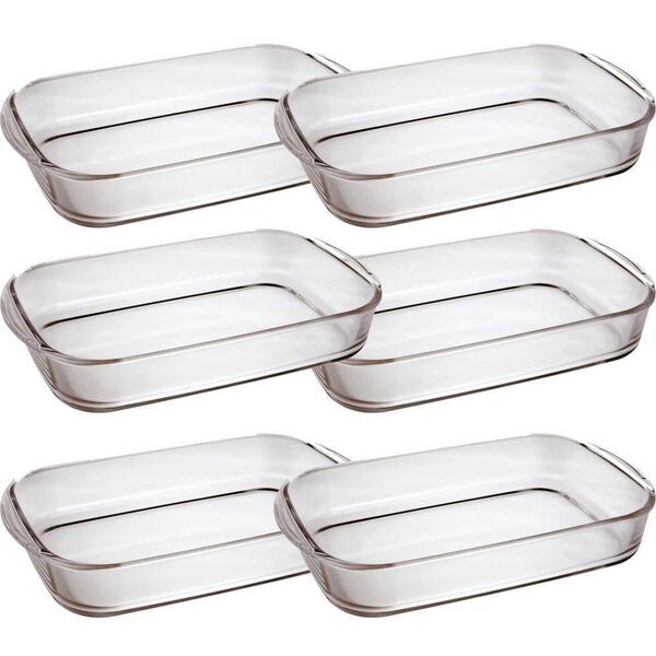 Assadeira Nadir Retangular 4 Litros Lasanheira Sempre 6 Peças