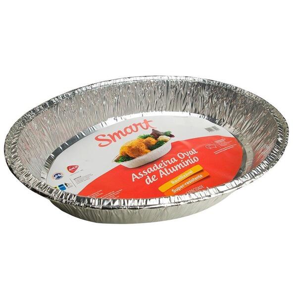 Assadeira Oval Smart Em Alumínio Descartável 7000ml Embalagem