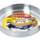 Assadeira Redonda Com Fundo Removível Fortaleza Inox 24 Cm
