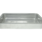 Assadeira Retangular De Alumínio Alta Nº1 Roldan Prata 21x31