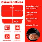 Assadeira Retangular Em Vidro Brinox Cheff 28x20x5cm